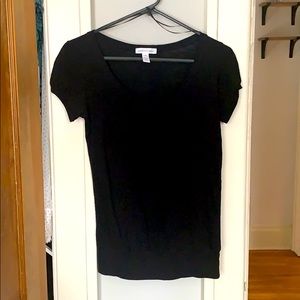Black short sleeved top